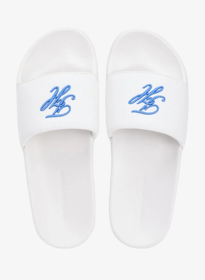 TOMMY HILFIGER  Logo Embroidery Canvas Pool Slides for Women | Best Price UAE